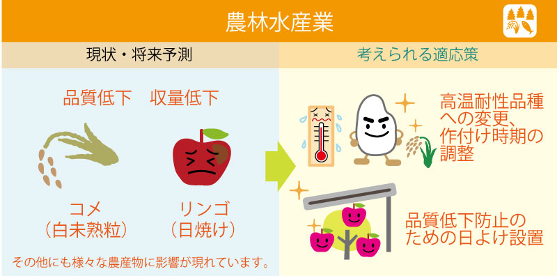 農林水産業の影響と適応策