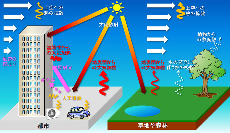 ヒートアイランド現象の概念図