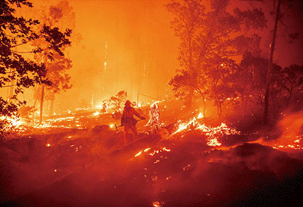 米国カリフォルニア州の森林火災