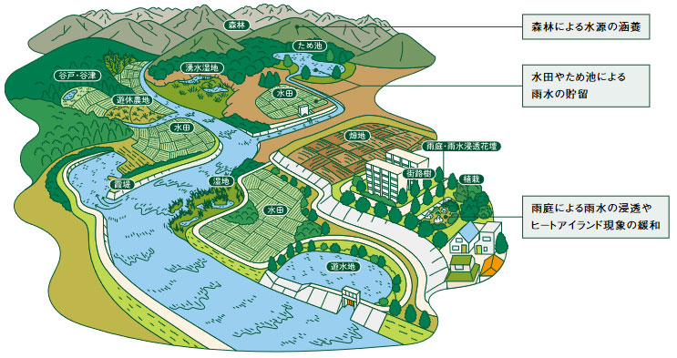 持続可能な地域づくりのための生態系を活用した防災・減災の手引きが対象とする（Eco-DRR）