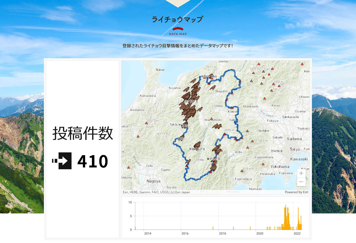 ライチョウマップ(2022年6月9日時点)