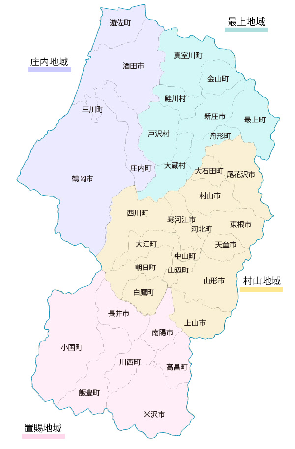 山形県の地図