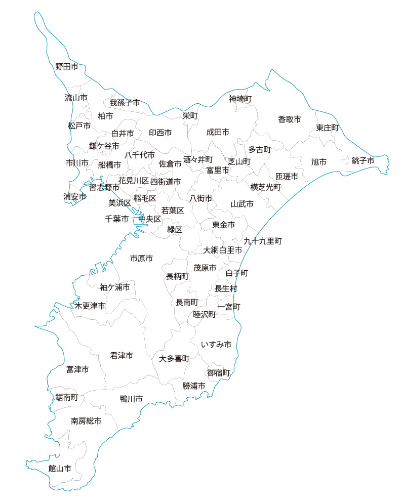 千葉県の地図