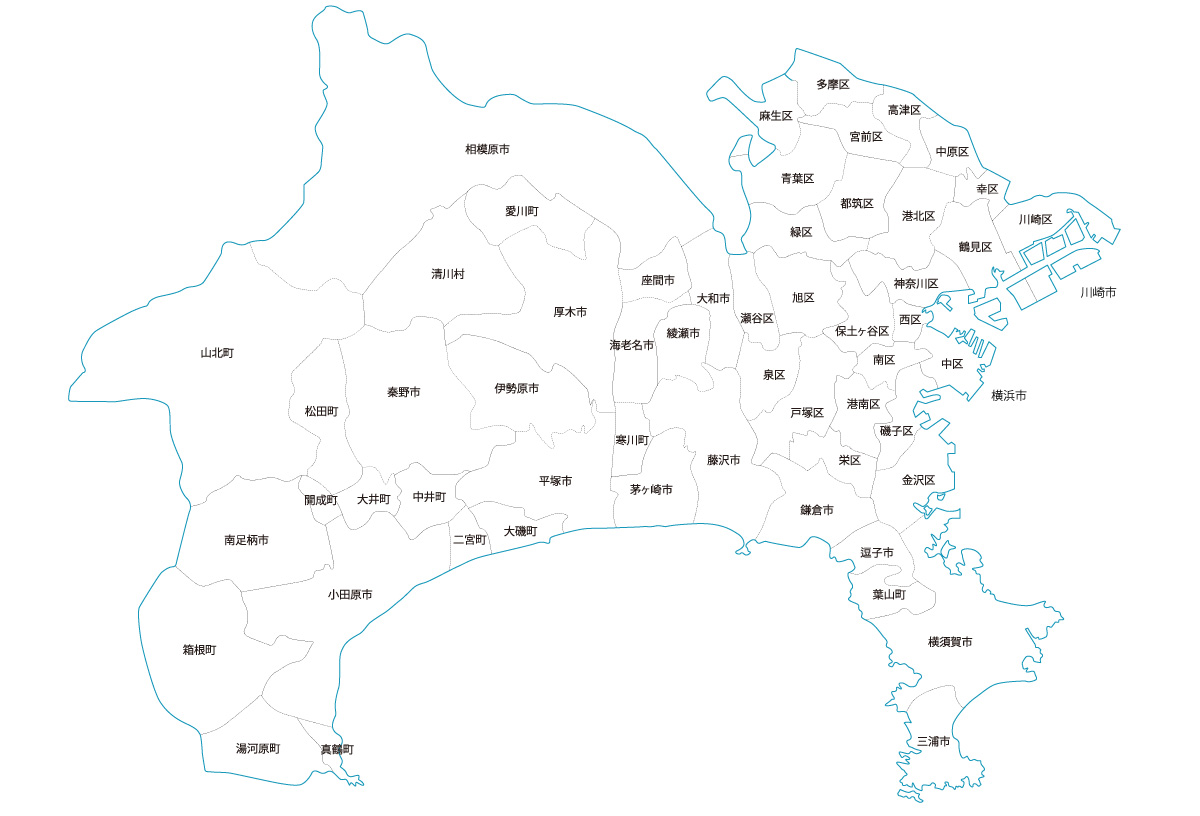 神奈川県の地図