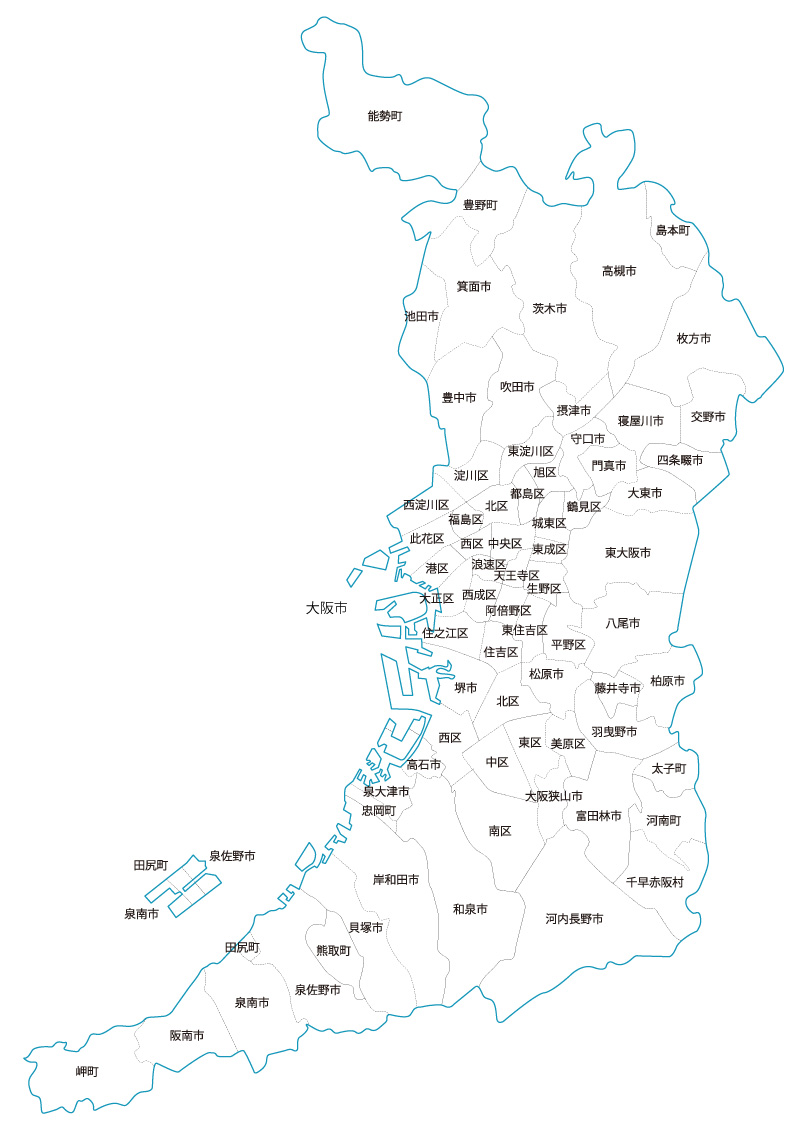 大阪府の地図