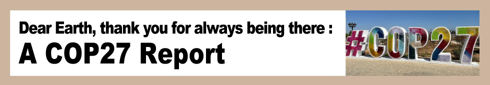 Dear Earth, thank you for always being there : A COP27 Report