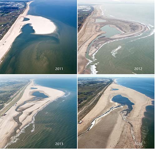 海岸が再形成される様子