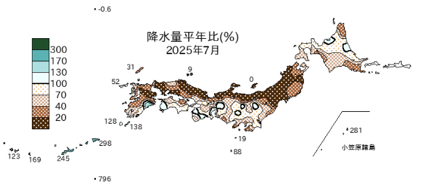 気象庁：「2025年7月の天候」