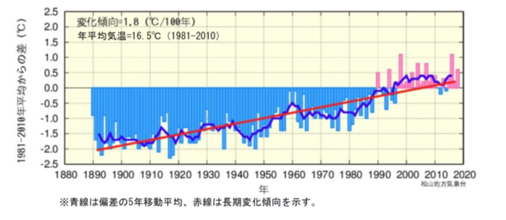 13　年平均気温の経年変化