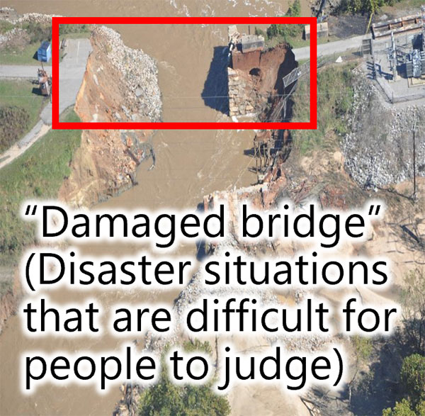 Recognition of disaster situations that are difficult for human to assess