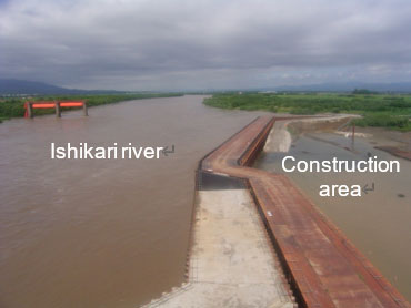 Ishikari River outflow in July 2009