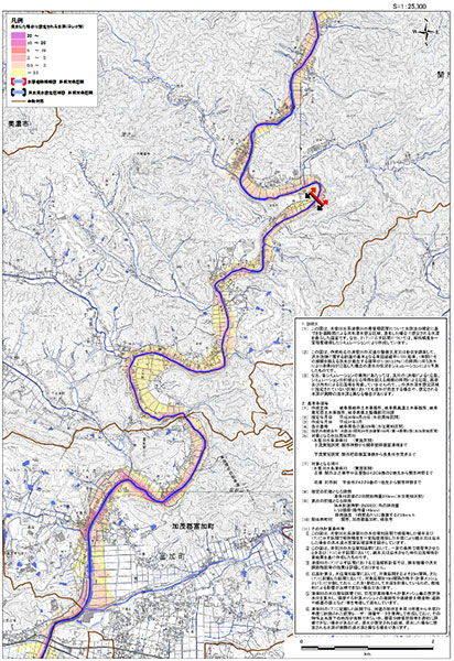 計画規模[L1]における水害危険情報図の作成例