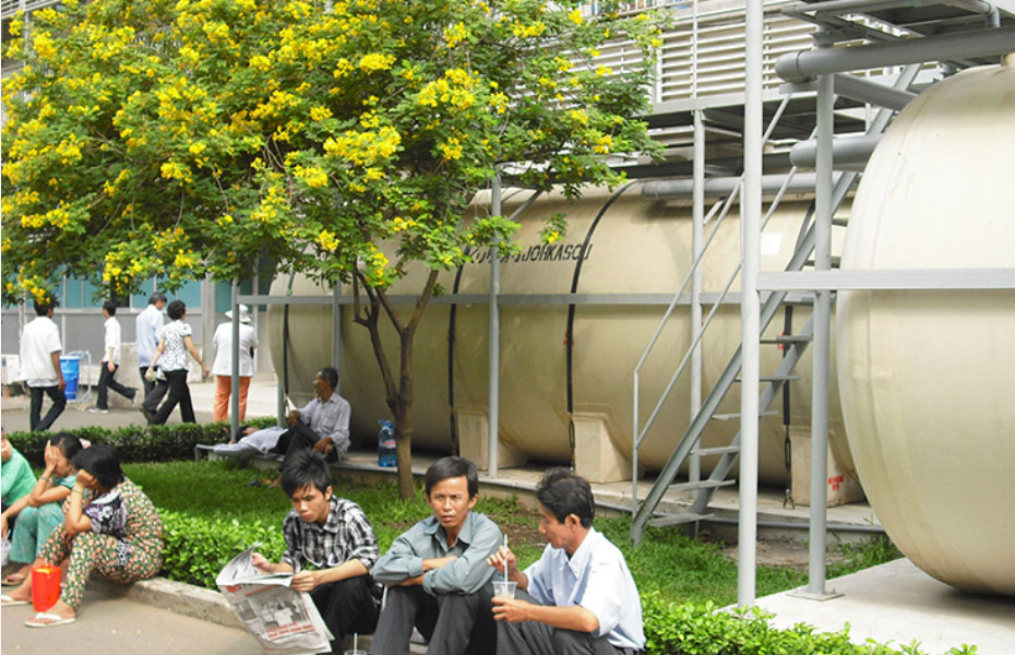 病院に設置された浄化槽