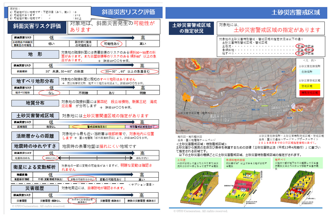 斜面リスクレポートの例