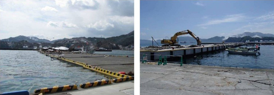 EPSによる漁港岸壁のかさ上げ